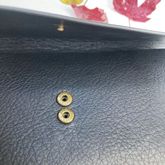 Fossil Black Pebbled Leather Flap Wristlet Wallet Minimalist Leather Staple NEW - Picture 12 of 12